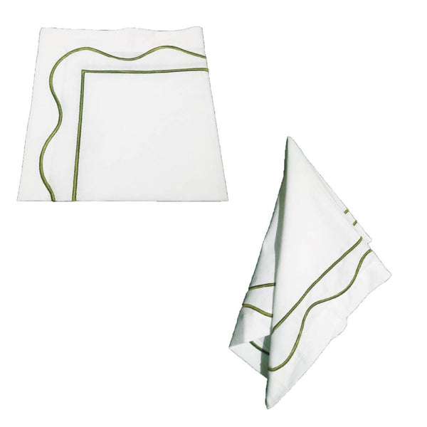 Wave Cotton 100% Napkin: Olive Green