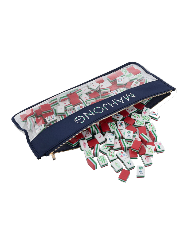 Navy Bamboo Mahjong Bag