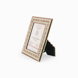 BLOCK-PRINTED BRICK RED RHEA PICTURE FRAME