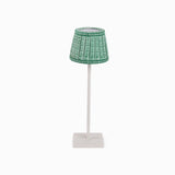 Block Print Celadon Green Floral Stripe Lampshade Cover