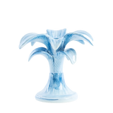 Small Handpainted Blue Palm Candle Holder