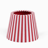 Block Print Garnet Red Bengal Stripe Lampshade Cover