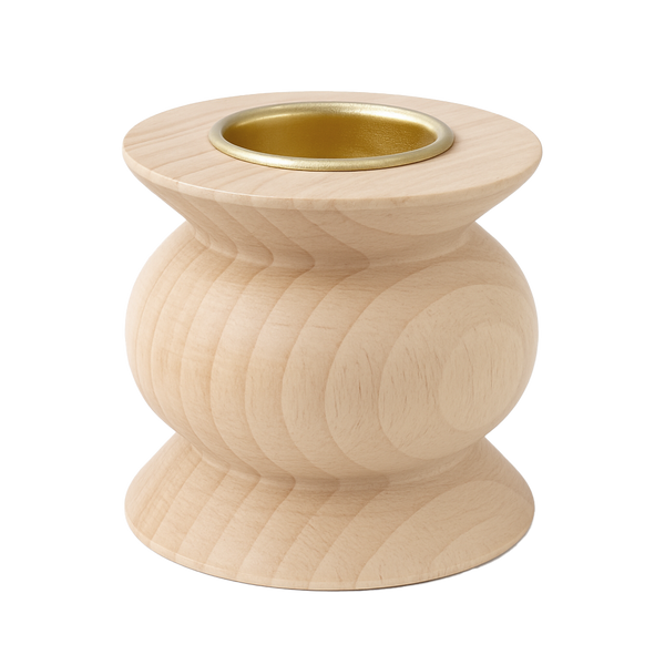Small Totem Round Wooden Candle Holder