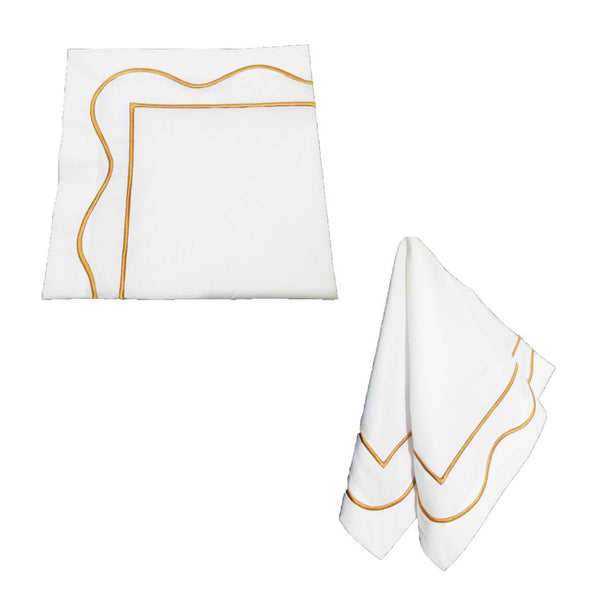 Wave Cotton 100% Napkin: Golden yellow