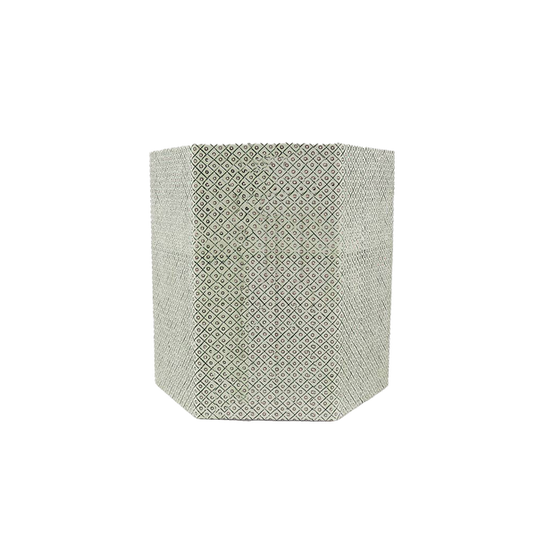 Green Block Printed Hexagon Collapsible Waste Basket