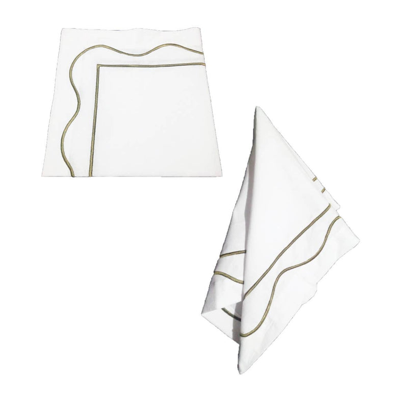 Wave Cotton 100% Napkin: Olive Green