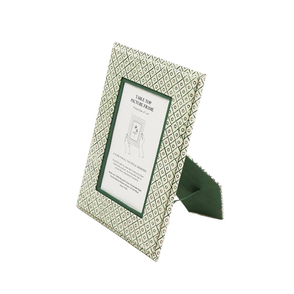 Dot and Grid Table Top Picture Frame - Green