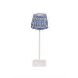 Block Print Harbor Blue Floral Stripe Lampshade Cover