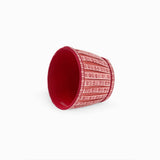 Block Print Garnet Red Floral Stripe Lamp Shade Cover