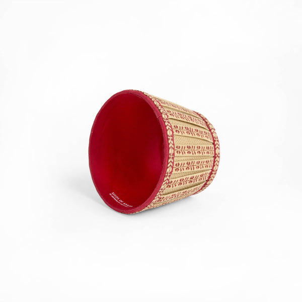 Block Printed Ochre Lamp Shade Cover