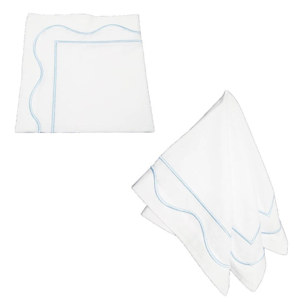 Wave Cotton 100% Napkin: Light Blue