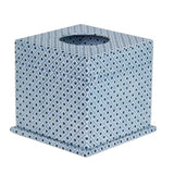 Dot and Grid Blue Tissue Box Cover