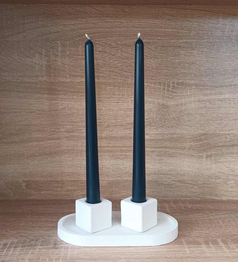 Beeswax Taper Candle -  V / Capri Blue