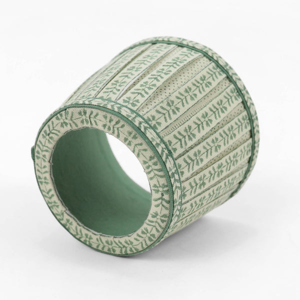 Block Print Green Lampshade Cover