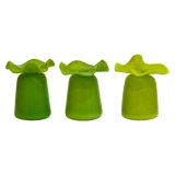 Green Ruffle Bud Vase