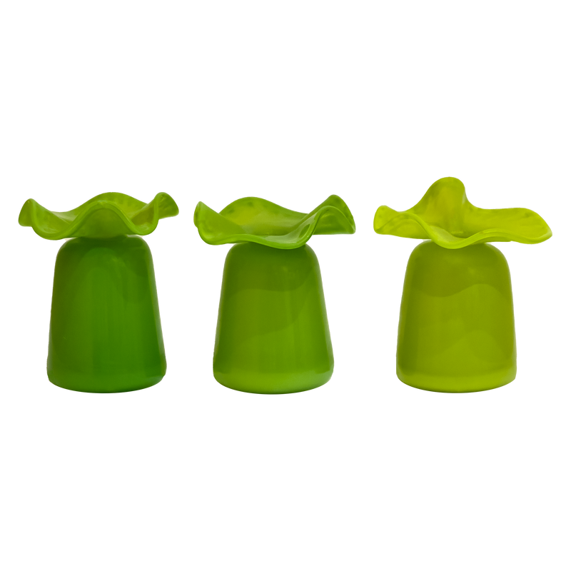 Green Ruffle Bud Vase