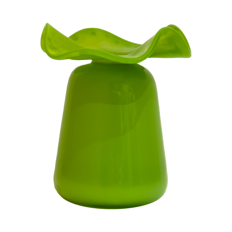 Green Ruffle Bud Vase