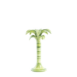 Medium Handpainted Green Palm Candle Holder
