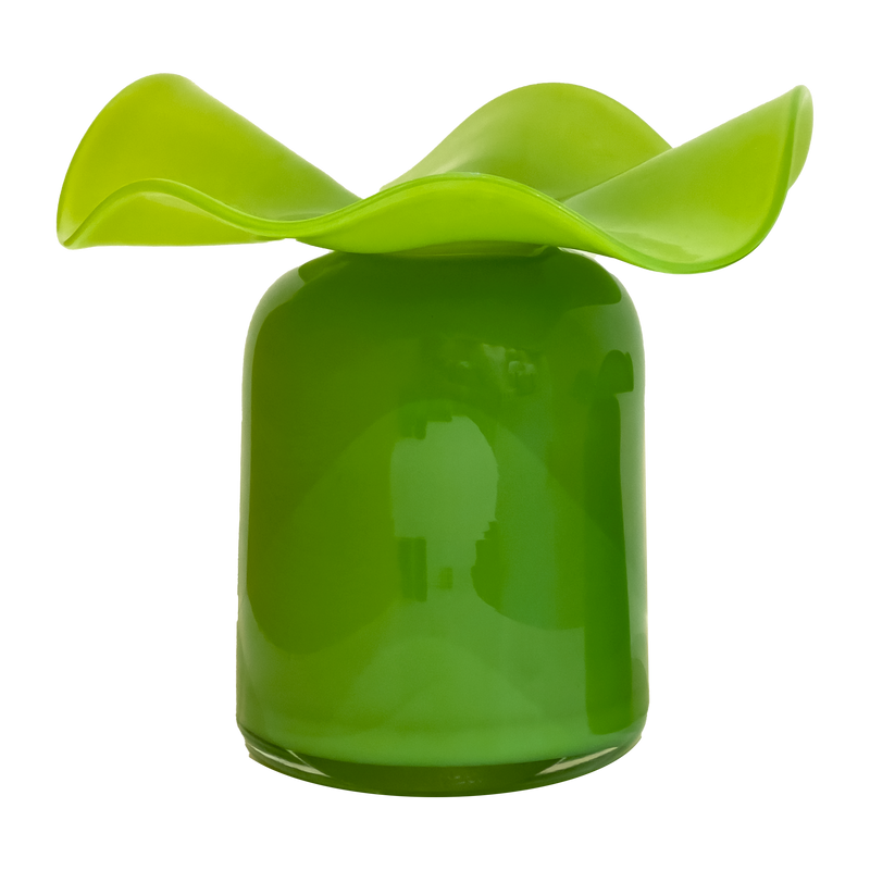 Green Ruffle Bud Vase