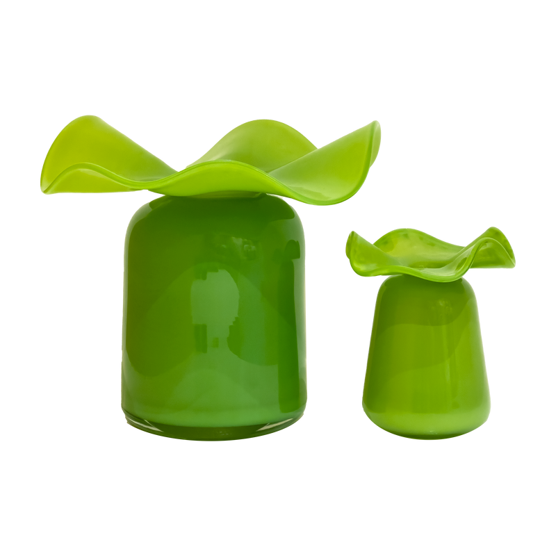 Green Ruffle Bud Vase