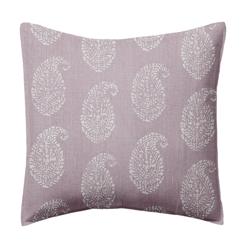 Kashmir Paisley White Lilac Pillow Cover