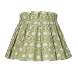 Olive Inverse Palm Grove Linen Box Pleat Lampshade