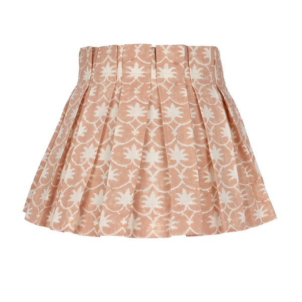 Rhubarb Pink Inverse Palm Grover Linen Box Pleat Lampshade