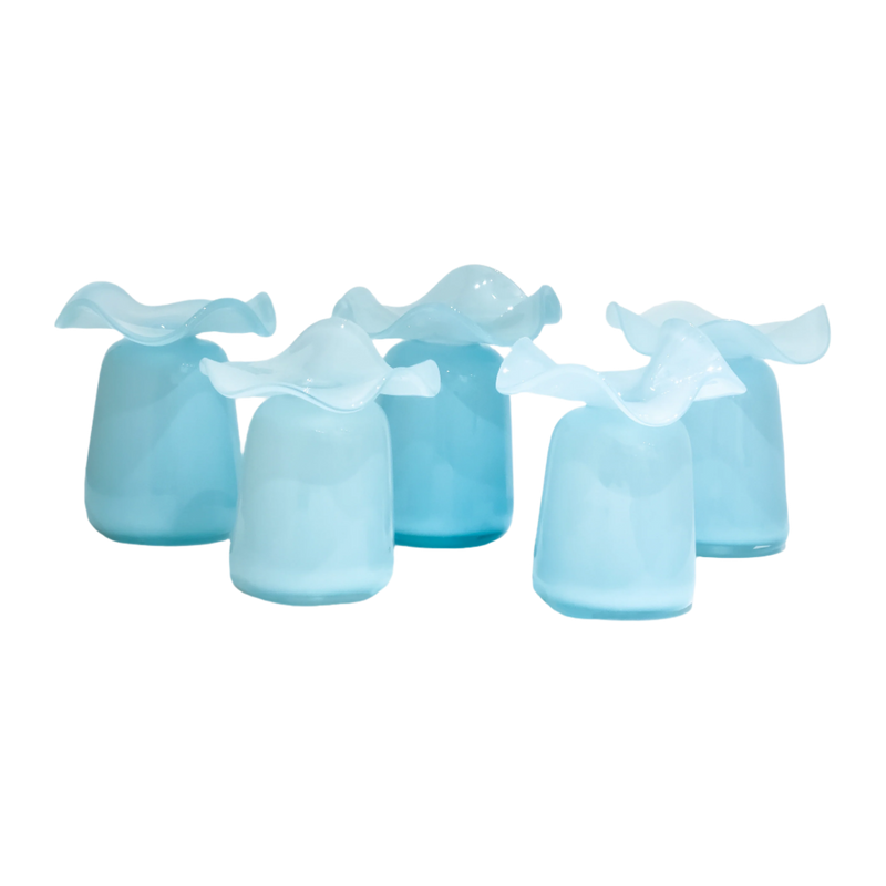 Powder Blue Ruffle Bud Vase