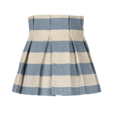 French Blue Tangier Stripe Linen Box Pleat Lampshade