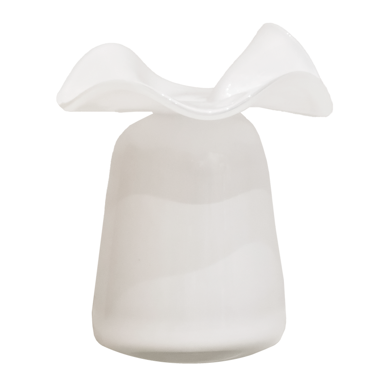 White Ruffle Bud Vase