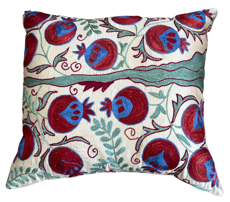 Embroidered Pomegranate l Multi Pillow Cover