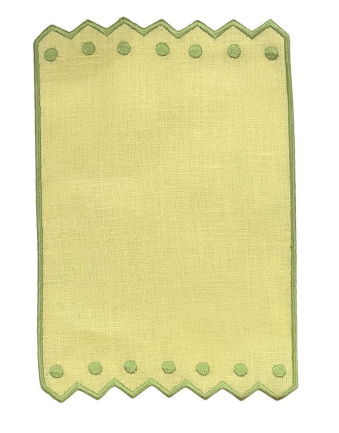 Green and Yellow Zig Zag Cocktail Napkins