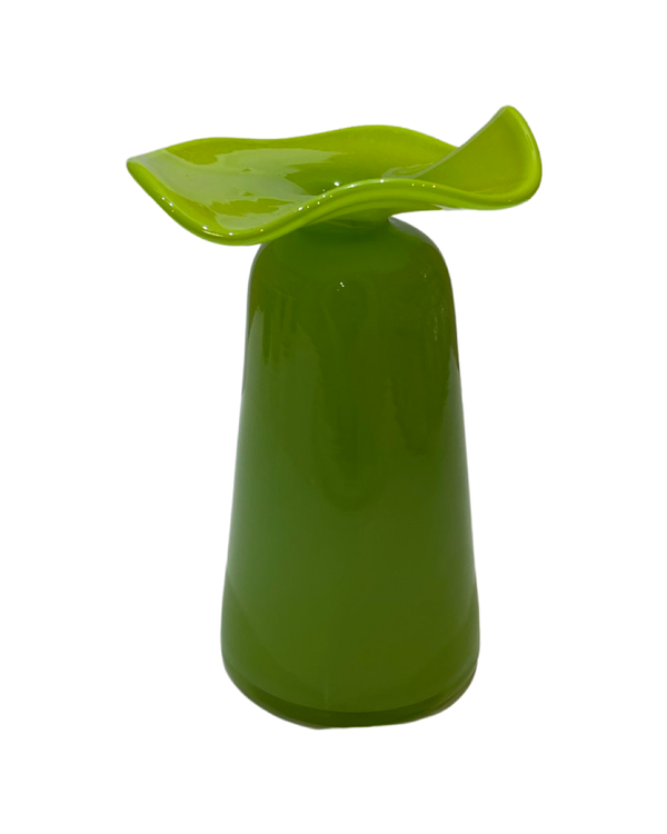 Ruffle  Light Green Bud Vase