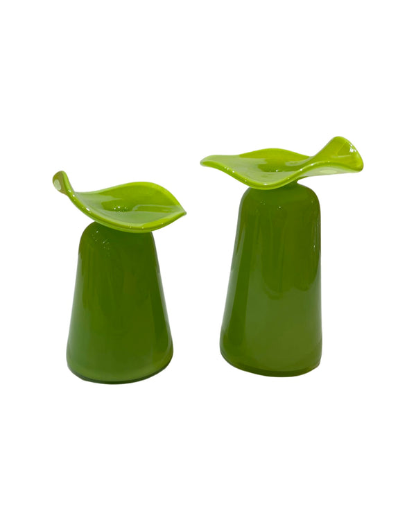 Ruffle  Light Green Bud Vase