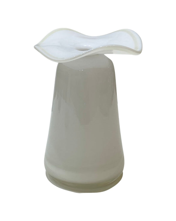 Ruffle White Bud Vase