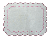 Pink Scallop Linen Placemats