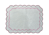 Pink Scallop Linen Napkins