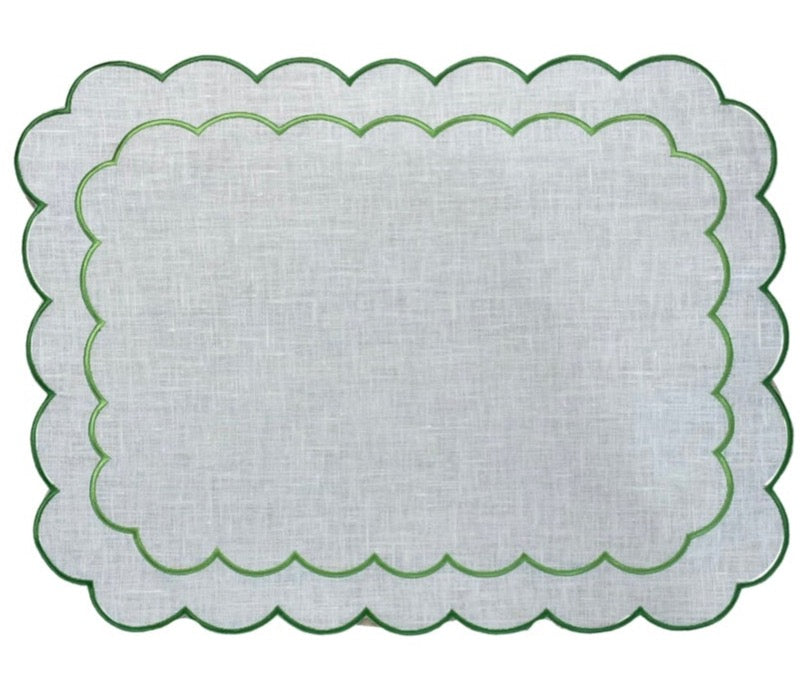 Green Scallop Placemats