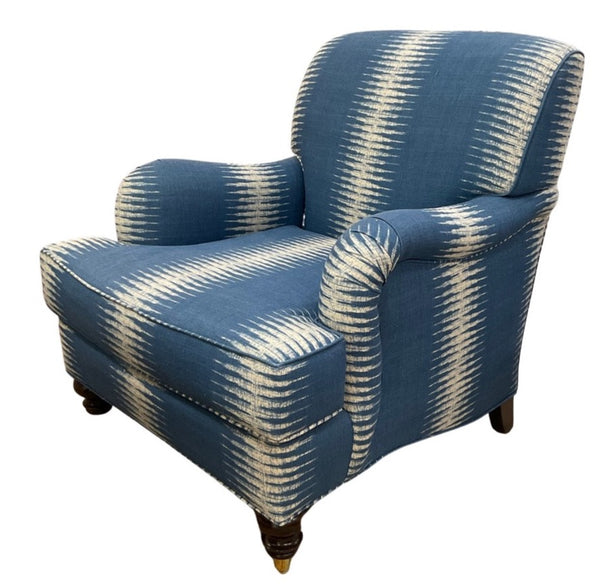Peter Dunham Indigo Ikat English Arm Chair