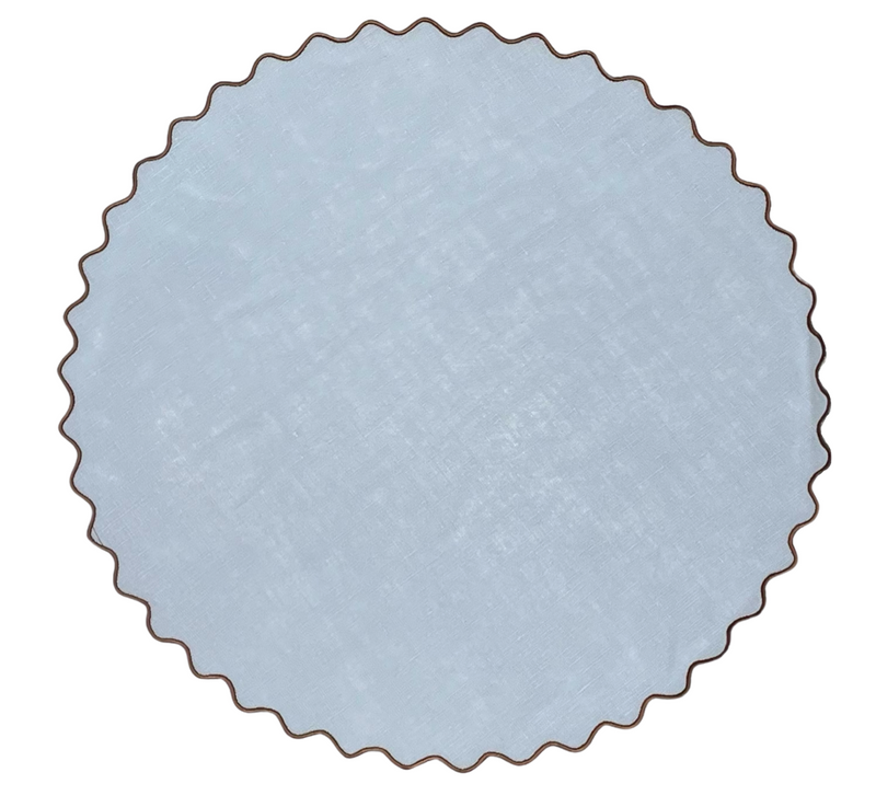 Blue/ Brown Single Scallop Placemats