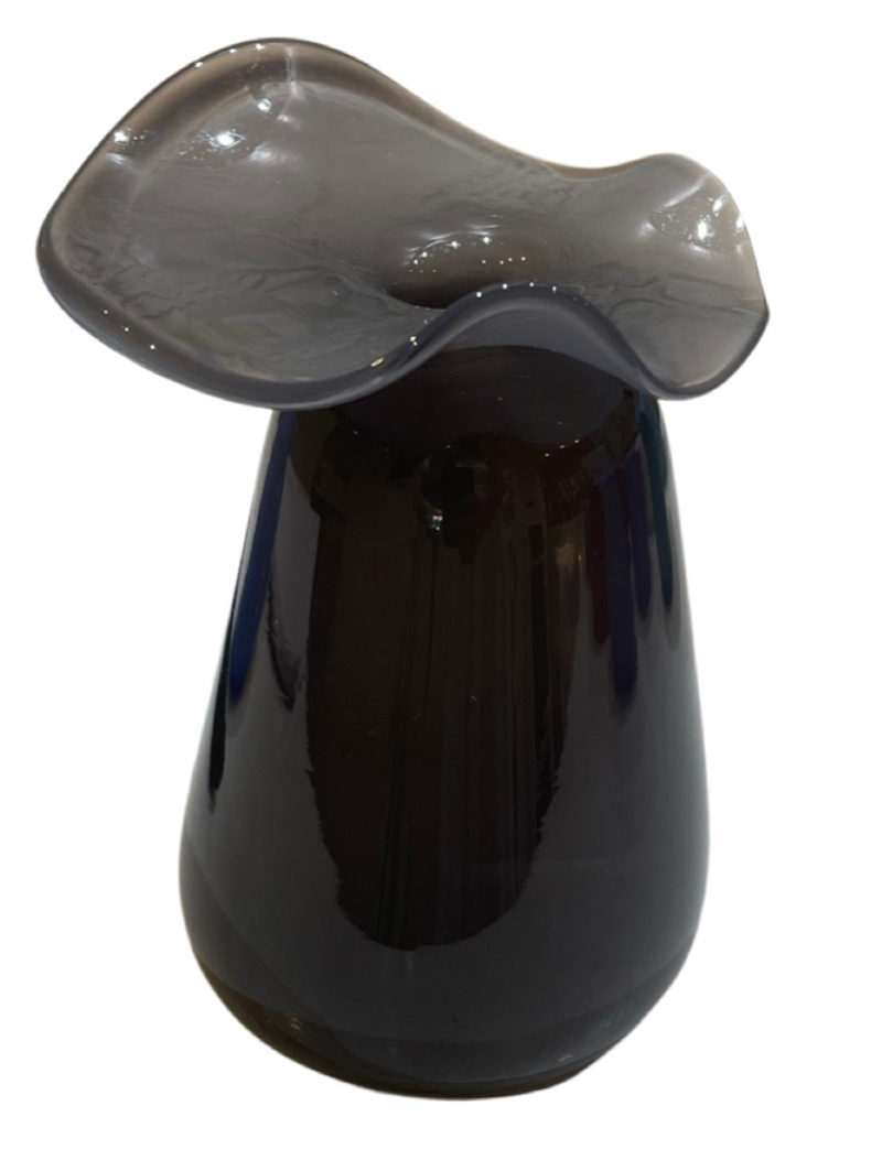 Ruffle Gray Bud Vase