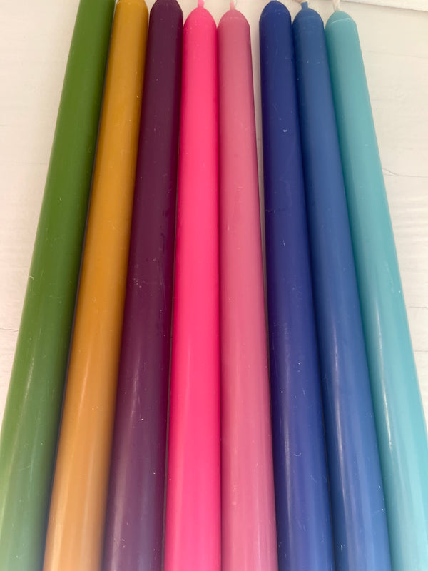 Pink 10" Beeswax Taper Candle