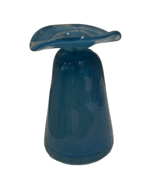 Ruffle  Blue/Gray Bud Vase