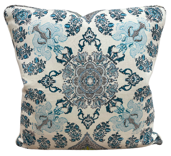 Isfahan Multi Turquoise Celadon Teal Pillow Cover
