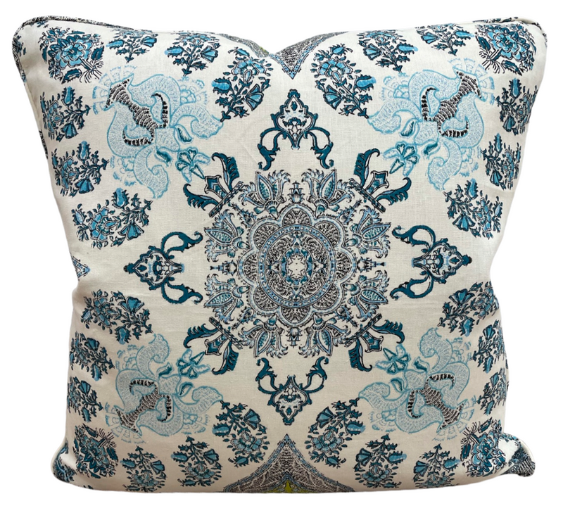 Isfahan Multi Turquoise Celadon Teal Pillow Cover