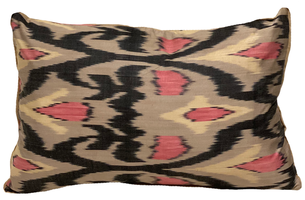 Cemil Silk Ikat Pillow Cover