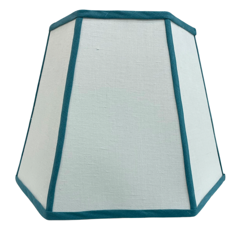 Hexagon Pale Blue with Peacock Trim Lampshade
