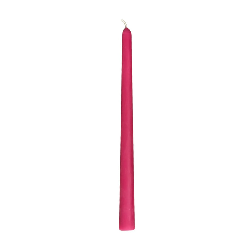 Pink 10" Beeswax Taper Candle