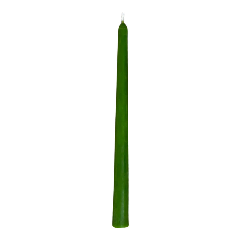 Green 10" Beeswax Taper Candle