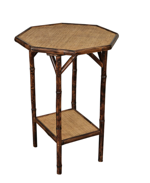 Custom Octagonal Tiger Bamboo Side Table – Well Made Home